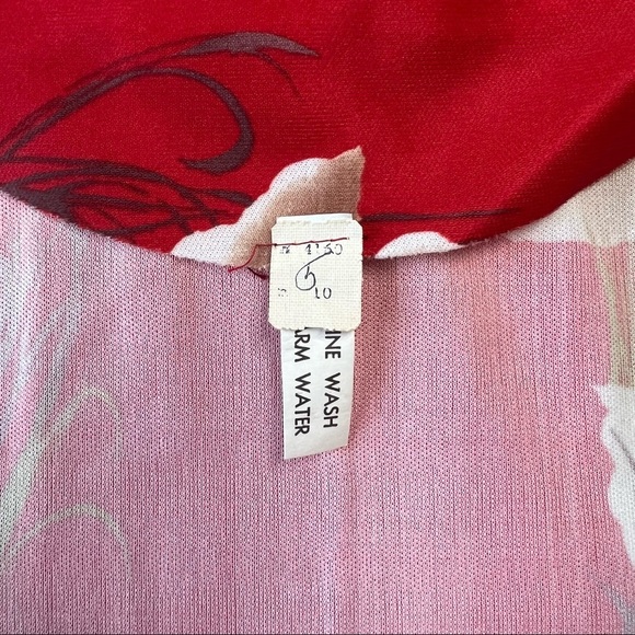 Vintage MCM Red Asian Floral Cardigan Jacket - Picture 6 of 6